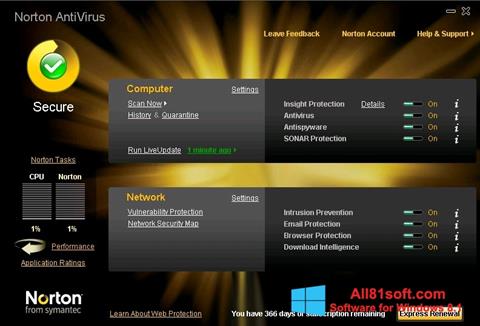 Captura de pantalla Norton AntiVirus para Windows 8.1