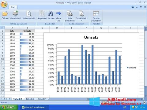 Captura de pantalla Excel Viewer para Windows 8.1