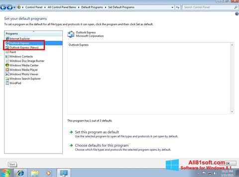 Captura de pantalla Outlook Express para Windows 8.1