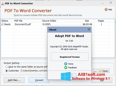 Captura de pantalla PDF to Word Converter para Windows 8.1