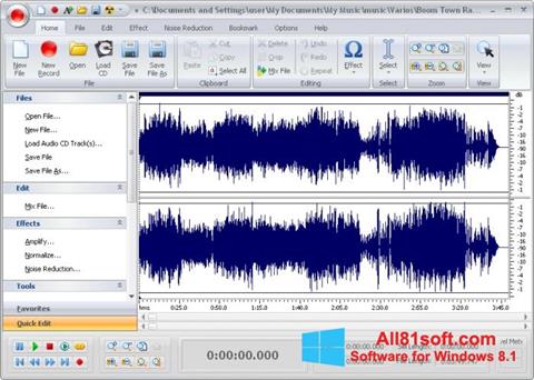 Captura de pantalla Free Audio Editor para Windows 8.1