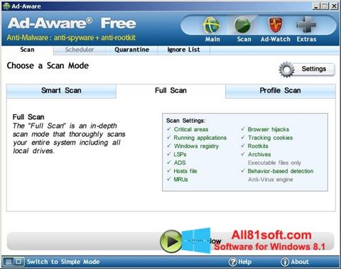 Captura de pantalla Ad-Aware Free para Windows 8.1