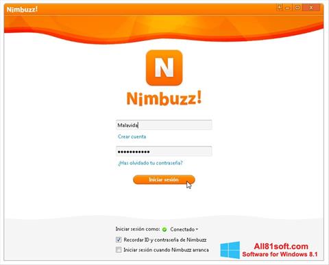 Captura de pantalla Nimbuzz para Windows 8.1