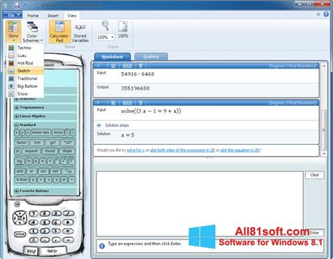 Captura de pantalla Microsoft Mathematics para Windows 8.1