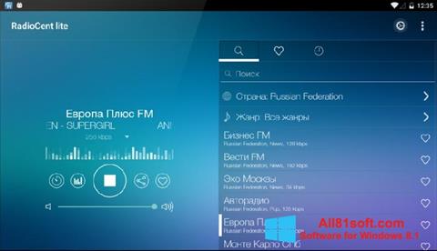 Captura de pantalla Radiocent para Windows 8.1