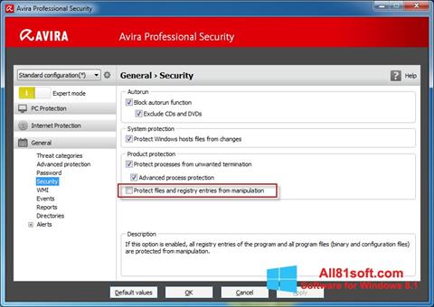 Captura de pantalla Avira Professional Security para Windows 8.1