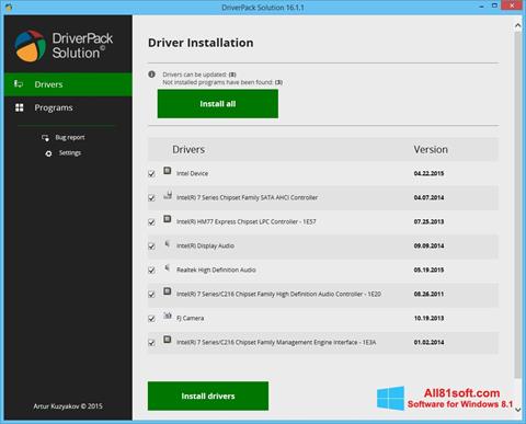 Captura de pantalla DriverPack Solution para Windows 8.1