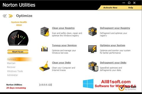 Captura de pantalla Norton Utilities para Windows 8.1