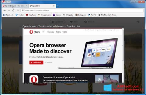 Captura de pantalla Opera Developer para Windows 8.1