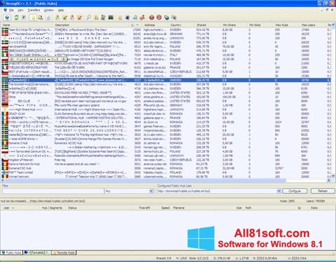Captura de pantalla StrongDC++ para Windows 8.1