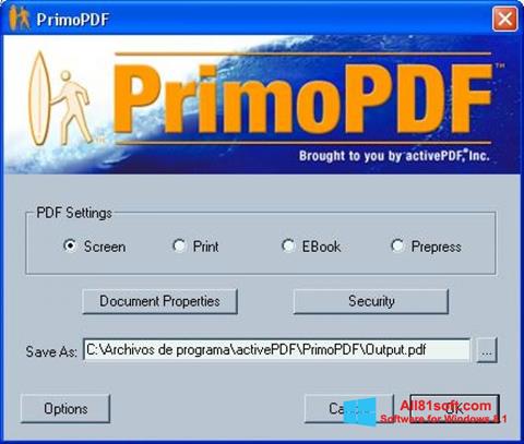 Captura de pantalla PrimoPDF para Windows 8.1