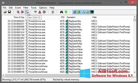 Captura de pantalla Process Monitor para Windows 8.1