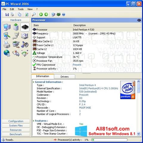 Captura de pantalla PC Wizard para Windows 8.1