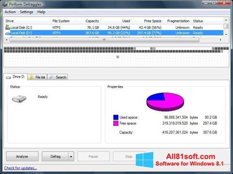 Captura de pantalla Defraggler para Windows 8.1