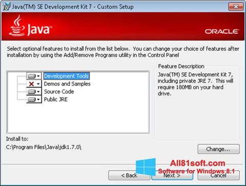 Captura de pantalla Java Development Kit para Windows 8.1