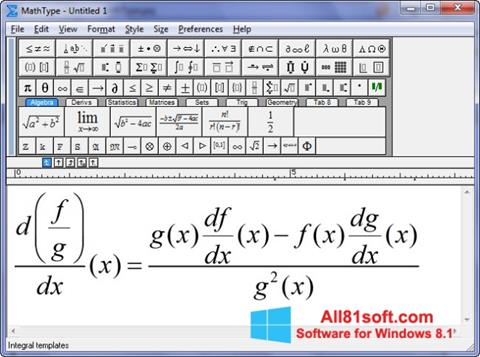 Captura de pantalla MathType para Windows 8.1