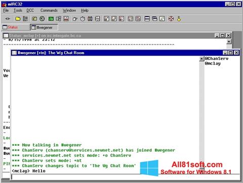 Captura de pantalla mIRC para Windows 8.1