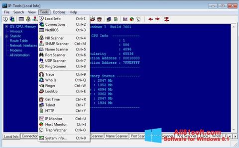 Captura de pantalla IP Tools para Windows 8.1