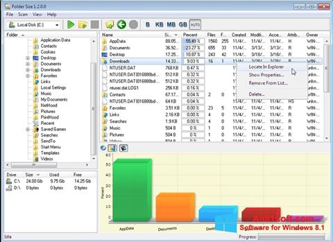 Captura de pantalla Folder Size para Windows 8.1