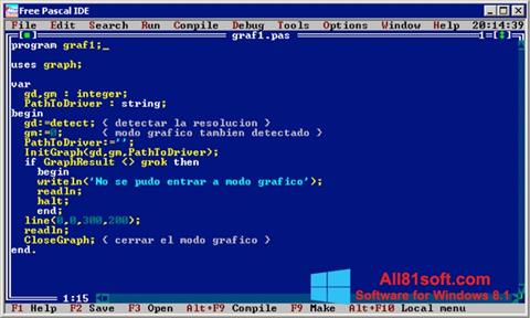 Captura de pantalla Free Pascal para Windows 8.1