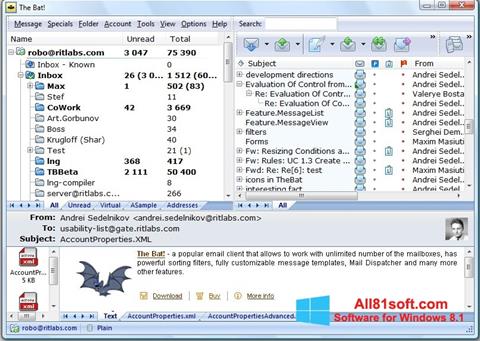 Captura de pantalla The Bat! para Windows 8.1